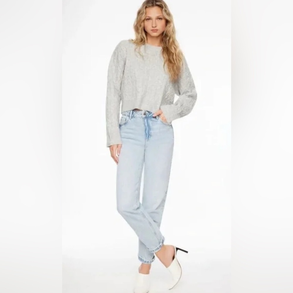 Dynamite Claudia mom Straight Leg Jeans High-Waisted Vintage inspired light blue